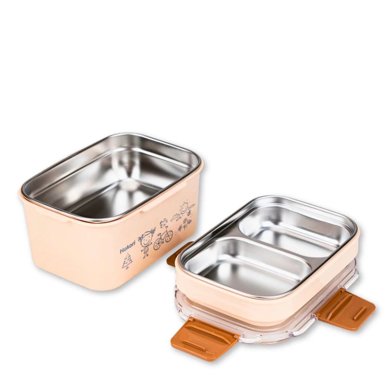 Hộp cơm 2 tầng Hokori chất liệu inox 3 ngăn đựng đồ ăn.